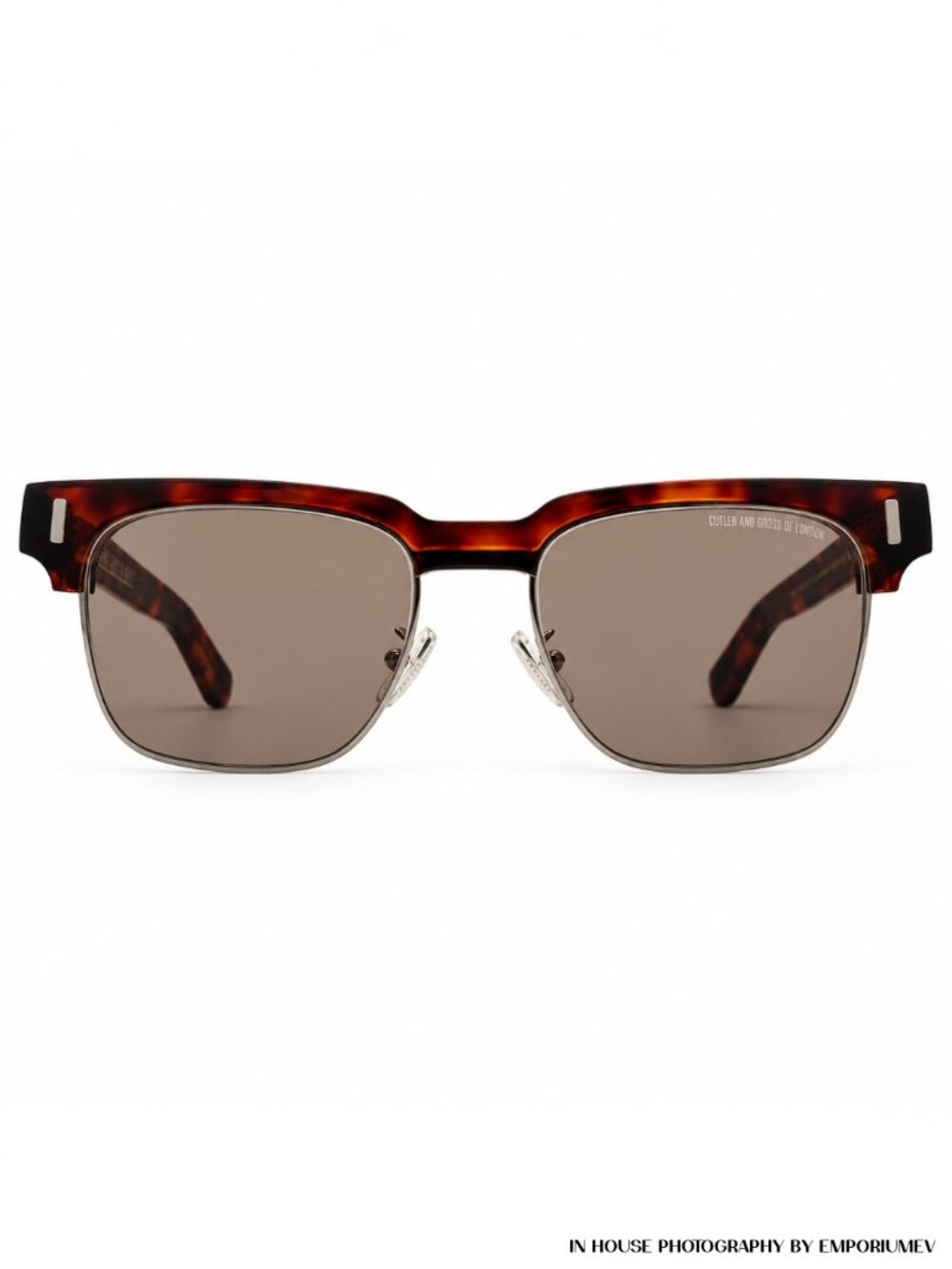 Cutler and Gross 1332 Sunglasses Dark Tortoise Brown Lens 53mm Italy 0393